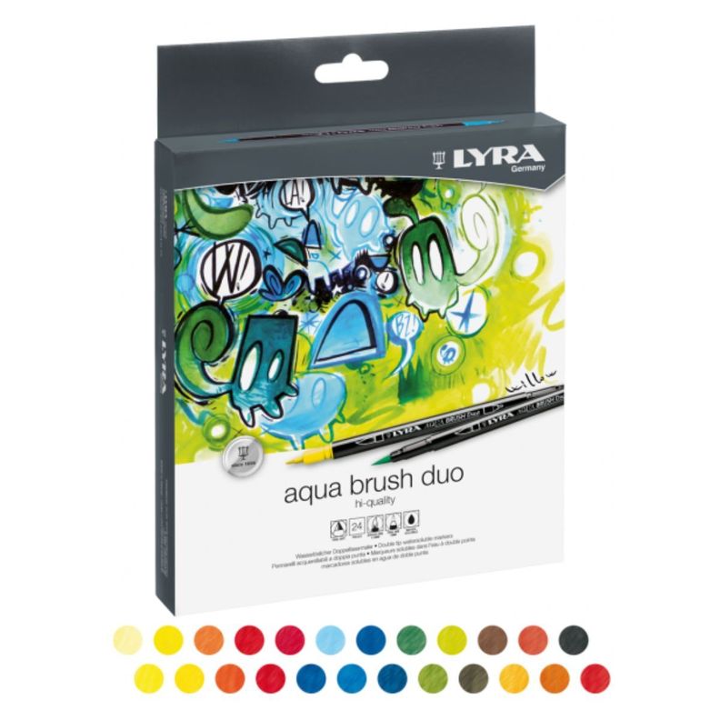 Marcadores Lyra Aqua Brush Duo Set 24 Colores-1