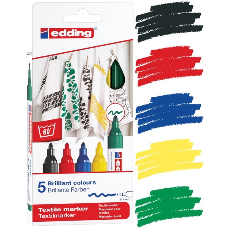 Marcadores Textil Edding Set 5 Tonos Basicos-0