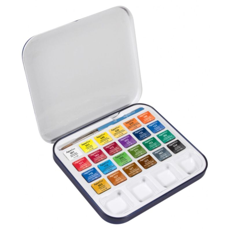 Set 24 Acuarela en Pastillas Daler Rowney Aquafine Travel-1