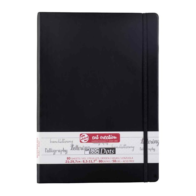 Libreta Art Creation Negra Puntos 21x30cm-0