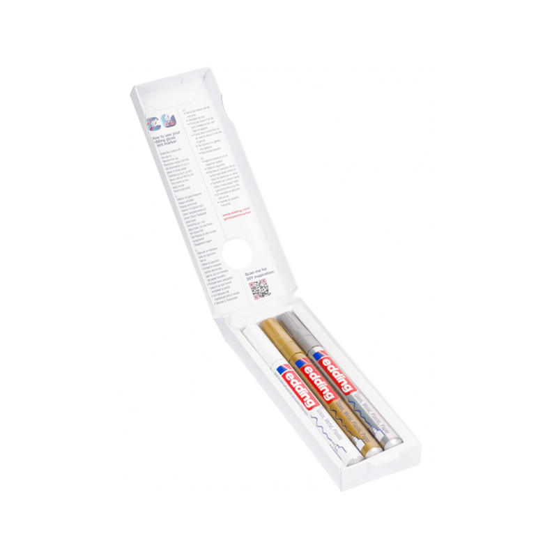 Marcadores Pintura Permanente Edding Set 3 Punta 0.8mm-1