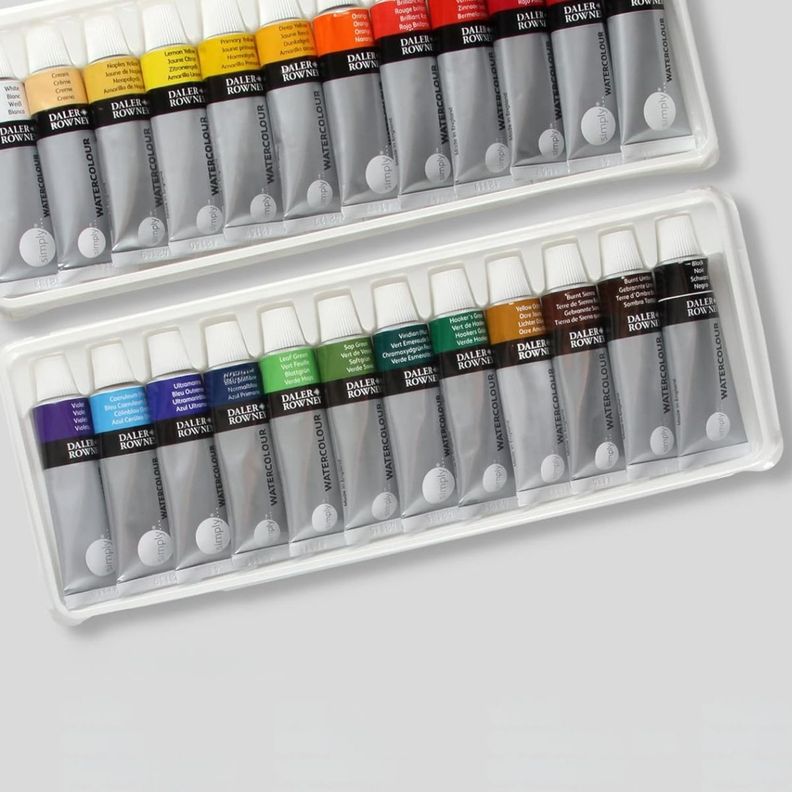 Set 24 Colores Acuarela en Tubos Daler Rowney Simply 12ml-1