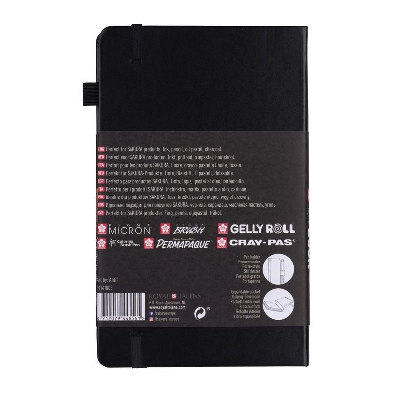 Libreta Sakura 21x13cm 140gr 80 Hojas Negras-1