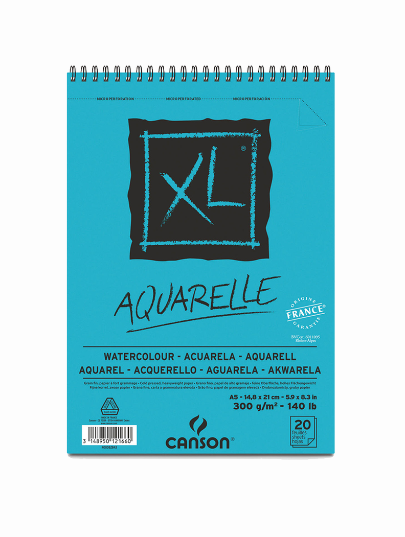 Croquera Acuarela Canson XL Aquarelle 300gr A5-0