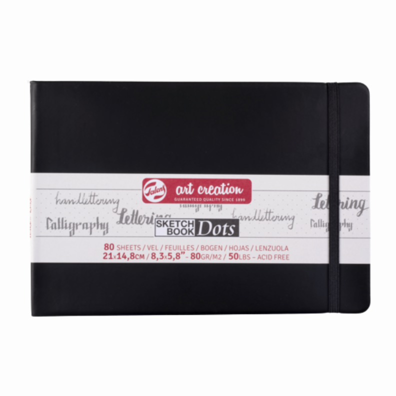 Libreta Art Creation Negra 21x14,8cm 80gr 80hjas.Con Puntos-0