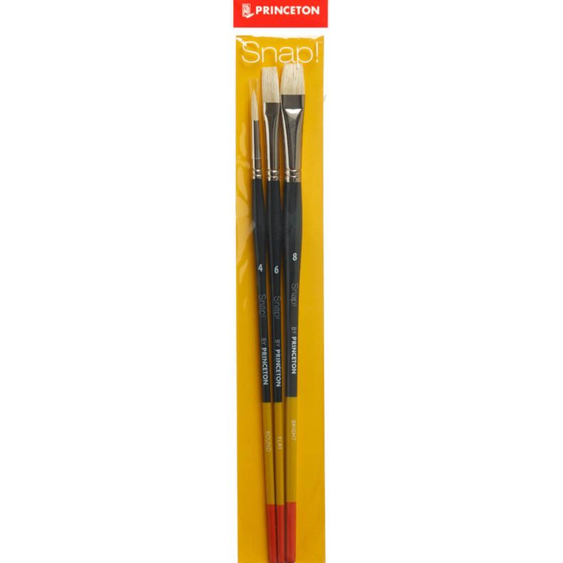 Set 3 Pinceles Princeton Mango Largo Cerda Natural-1