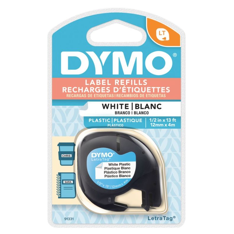Etiqueta Plastica Dymo Blanca 12mmx4m-1