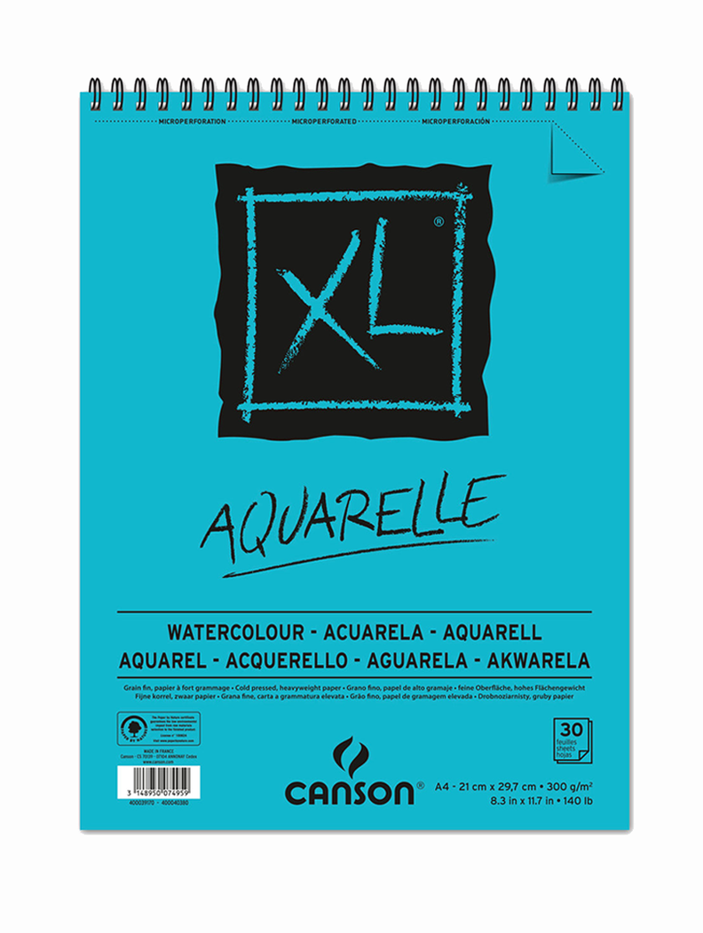 Croquera Acuarela Canson XL Aquarelle 300gr A4-0