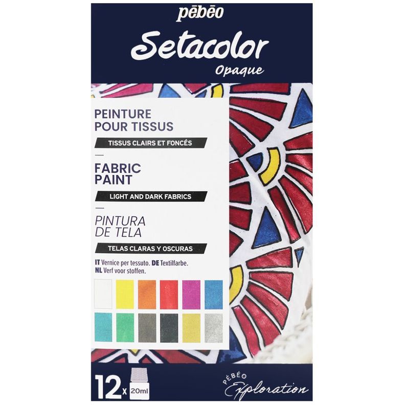 Pintura de Tela Pebeo Setacolor Opaque Set 12 x20ml Tornasol-0