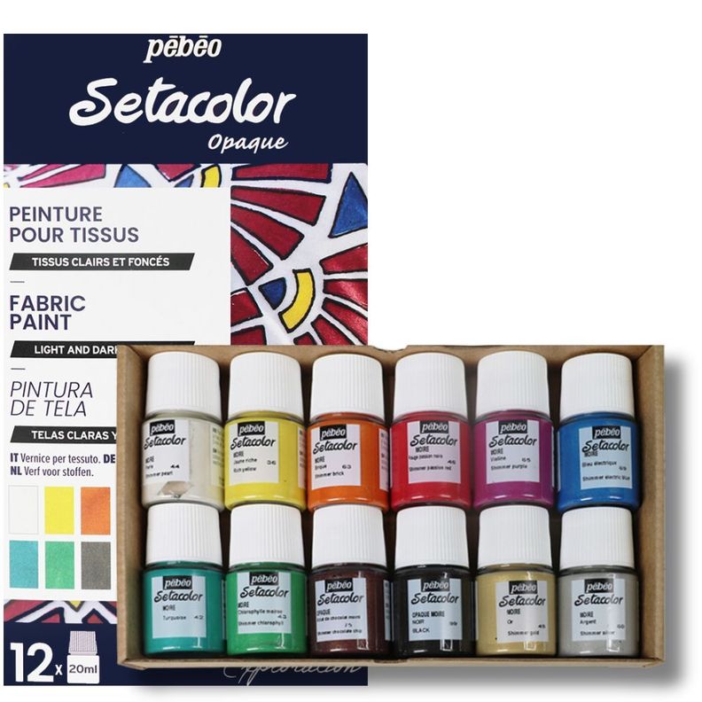 Pintura de Tela Pebeo Setacolor Opaque Set 12 x20ml Tornasol-2