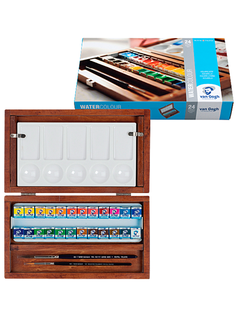 Acuarela en Pastillas Van Gogh Set 24 Caja Madera-0