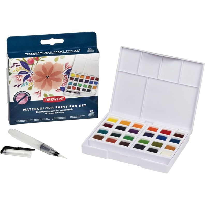 Set 24 Colores Acuarela en Pastillas Derwent-1
