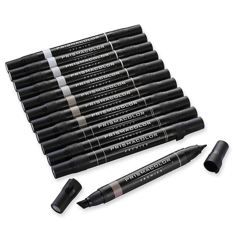 Marcadores Prismacolor Premier 12 Set Gris Frances-2