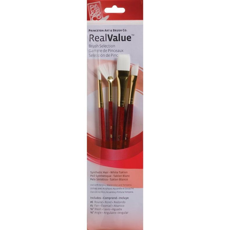 Set 4 Pinceles Princeton Mango Corto Pelo Taklon Blanco (2)-0