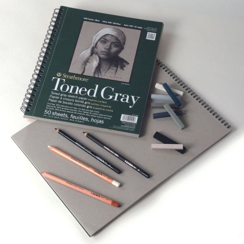 Croquera Dibujo Strathmore Toned Gray 118gr 22,9x30,5cm-2
