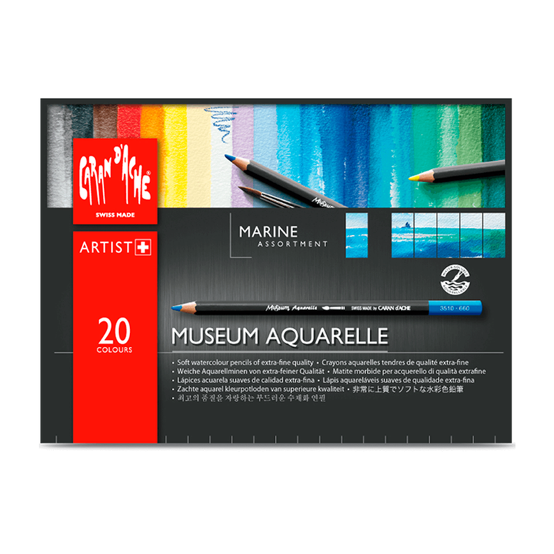 Lápices Acuarela Museum Aquarelle Caran D Ache Set 20 Marine-0