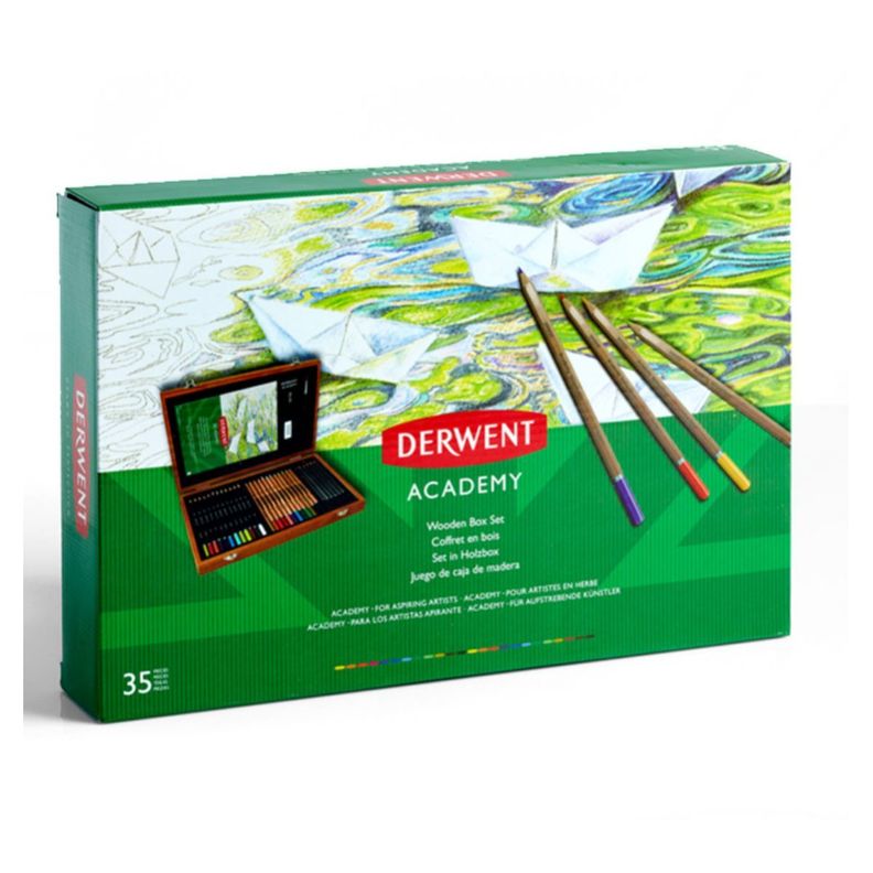 Lápices Derwent Academy Caja Madera 35 piezas-0