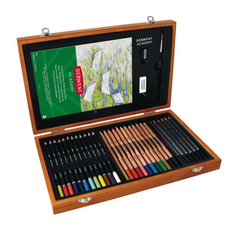Lápices Derwent Academy Caja Madera 35 piezas-1