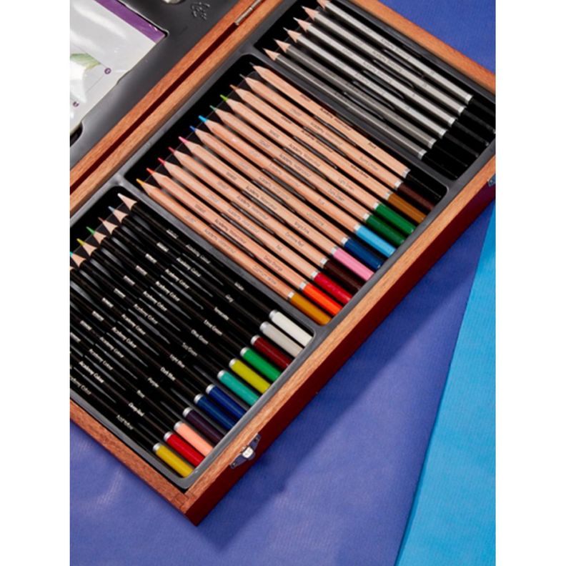 Lápices Derwent Academy Caja Madera 35 piezas-3