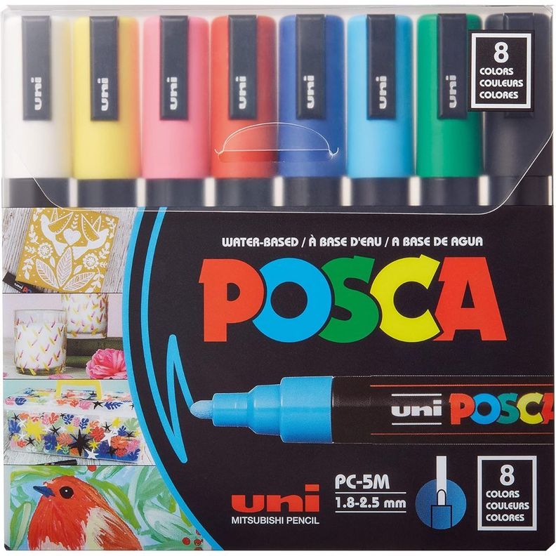 Marcadores Posca 5M Set 8 Colores Basicos-0
