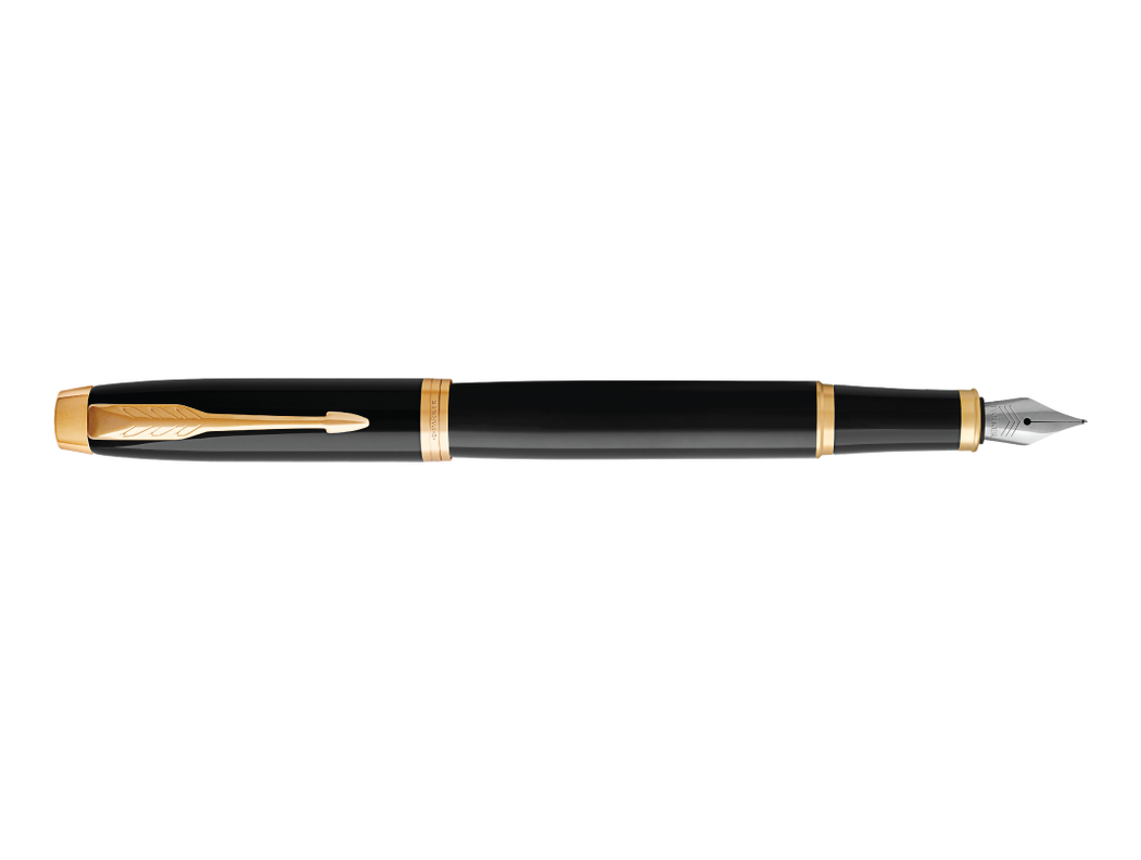Pluma Fuente Parker IM Negro Con Terminaciones Doradas-0