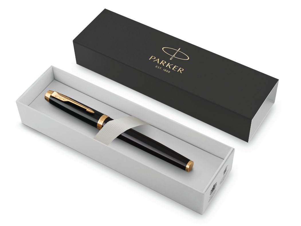 Pluma Fuente Parker IM Negro Con Terminaciones Doradas-1