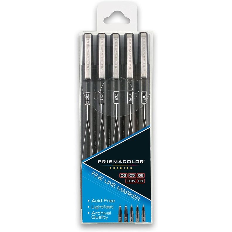 Tiralíneas Prismacolor Premier Set 5 Negros-0