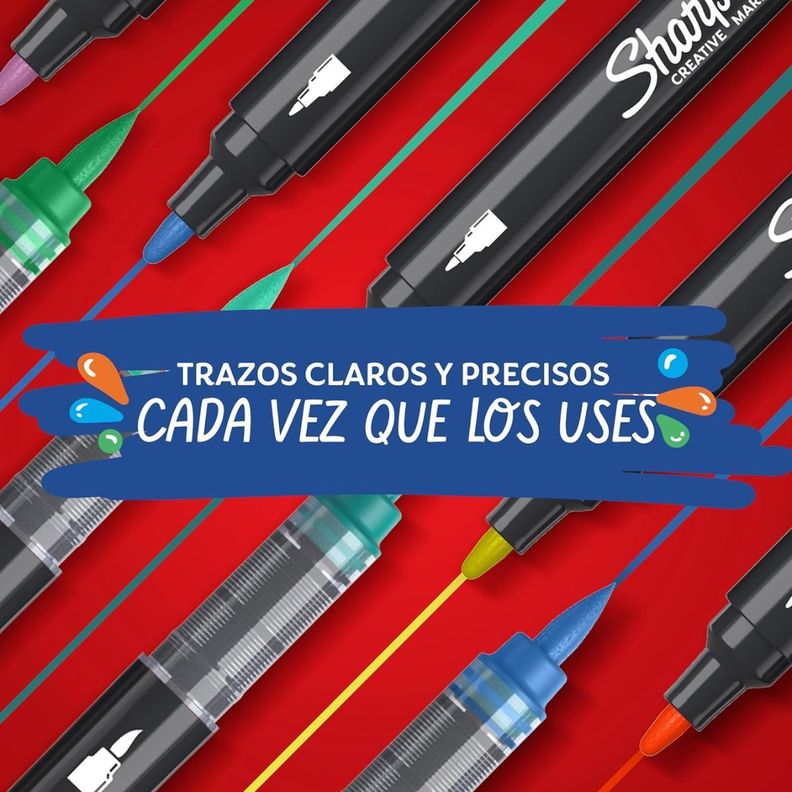 Set 12 Marcadores Acrílicos Sharpie Punta Bala Colores-7