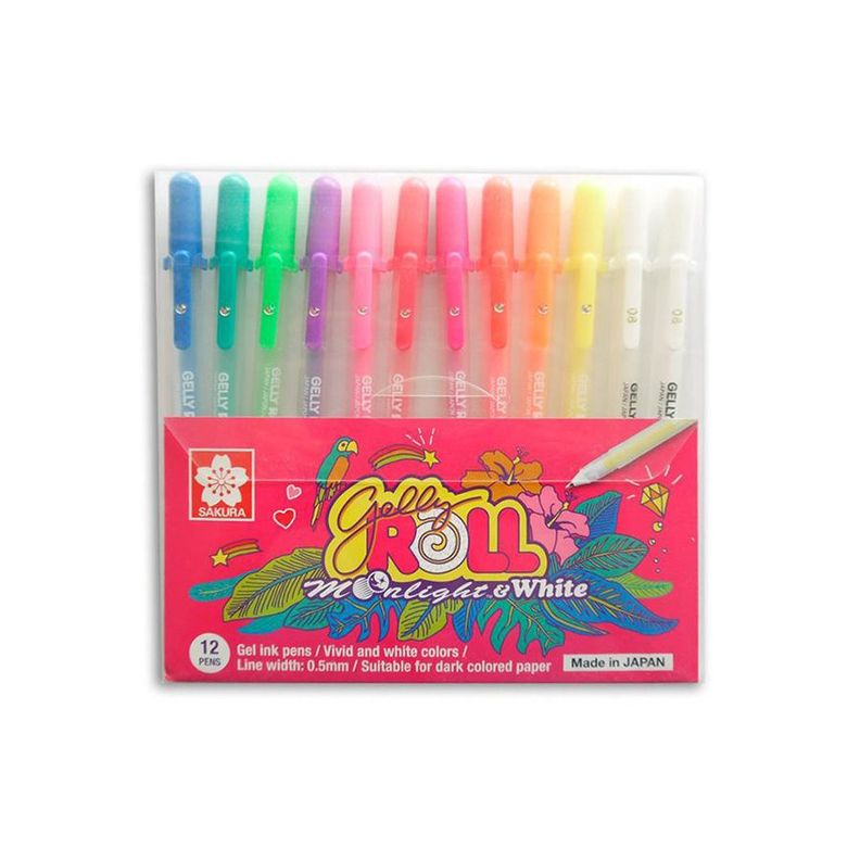 Lápices Gel Gelly Roll Moonlight Sakura 10 Colores+2 Blancos-0