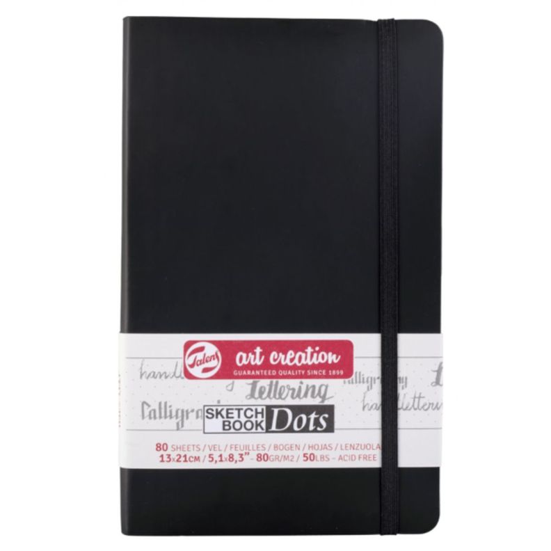 Libreta Art Creation Negra 13x21cm 80gr 80hjas.Con Puntos-0