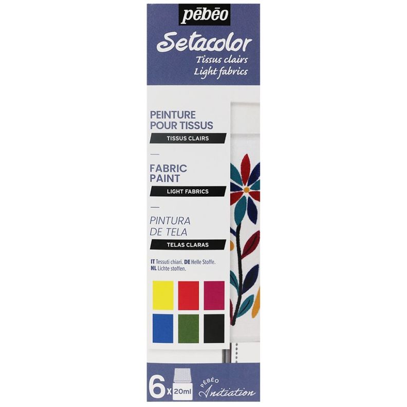 Pintura para Telas Claras Pebeo Setacolor Set 6 x 20ml-0