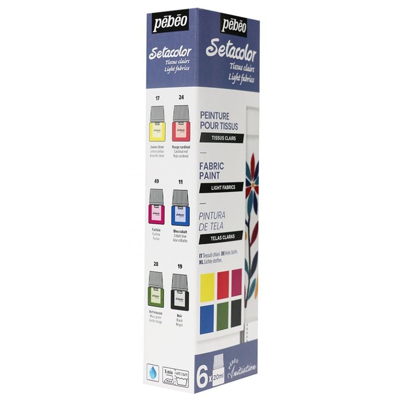 Pintura para Telas Claras Pebeo Setacolor Set 6 x 20ml-1