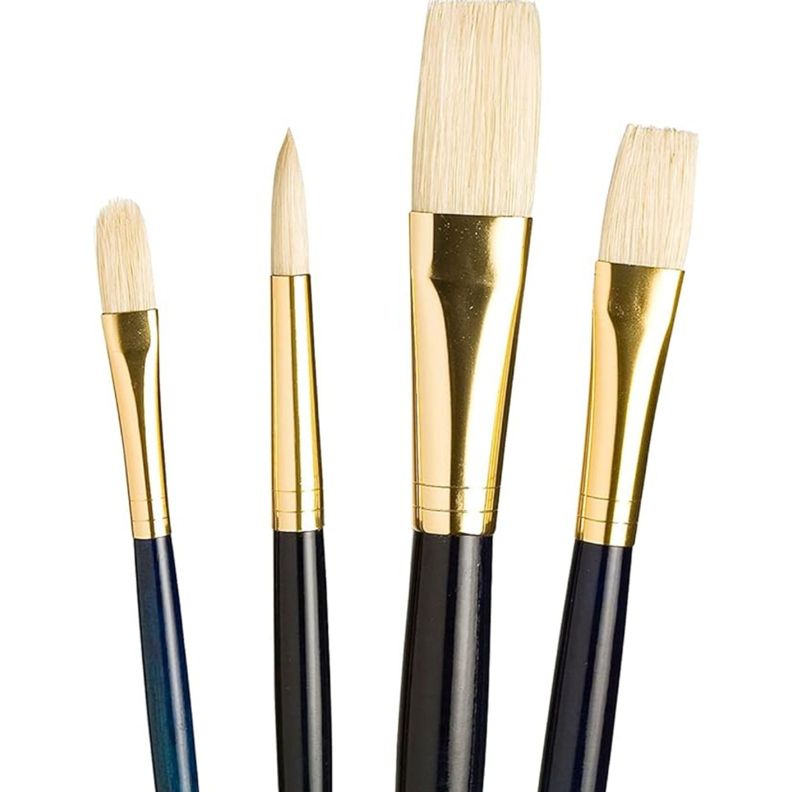 Set 4 Pinceles Princeton Mango Largo Pelo Natural Cerda-0