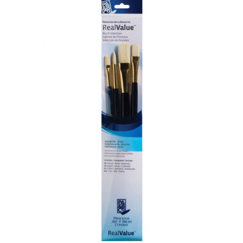 Set 4 Pinceles Princeton Mango Largo Pelo Natural Cerda-1