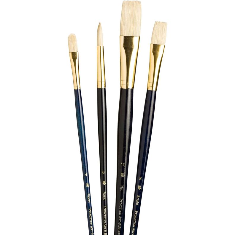 Set 4 Pinceles Princeton Mango Largo Pelo Natural Cerda-2