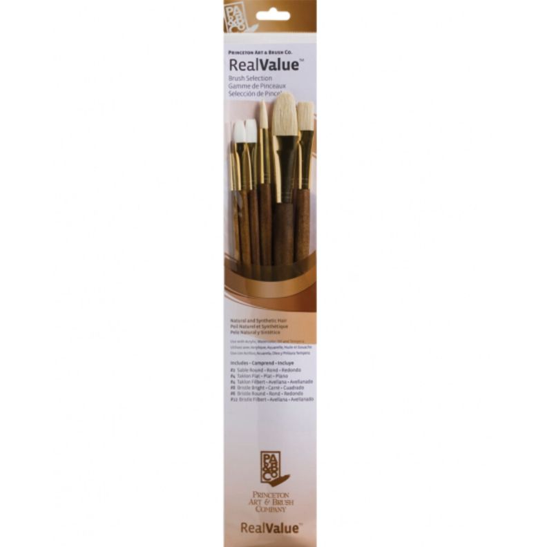 Set 6 Pinceles Princeton Mango Largo Pelo Sintético Natural-1