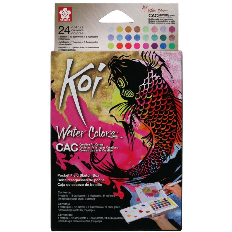 Acuarela en Pastillas Sakura Koi Set 24 Colores + Pincel-1