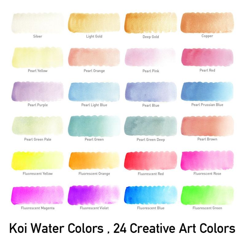 Acuarela en Pastillas Sakura Koi Set 24 Colores + Pincel-3