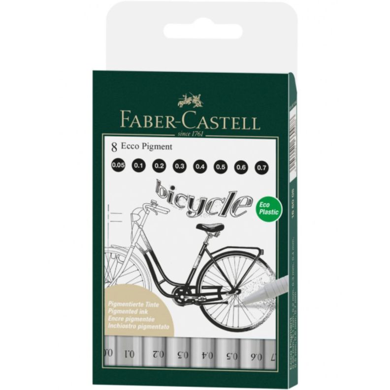 Set 8 Tiralíneas Negros Pitt Artist Faber Castell-0