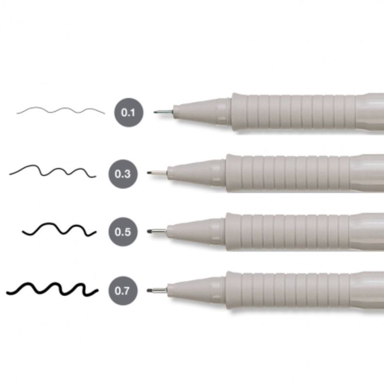 Set 8 Tiralíneas Negros Pitt Artist Faber Castell-1