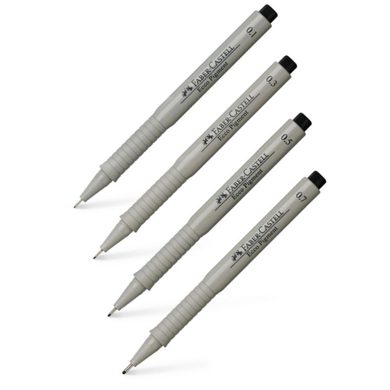 Set 8 Tiralíneas Negros Pitt Artist Faber Castell-2