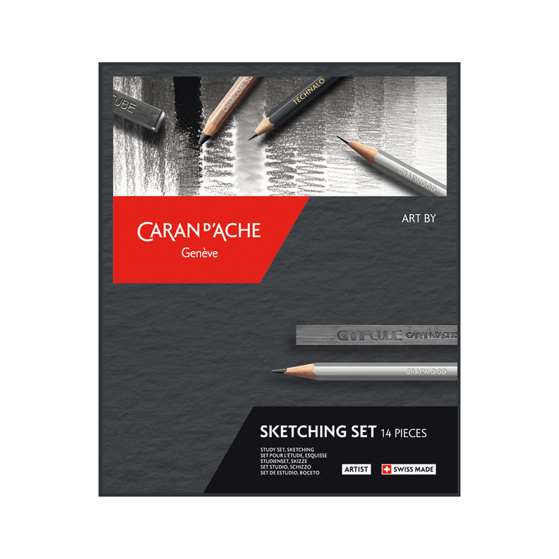 Set De Estudio Art By Caran D Ache Boceto 14 Piezas-0