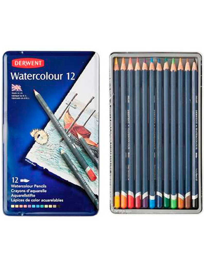 Lápices De Colores Acuarelables Derwent Set 12-0