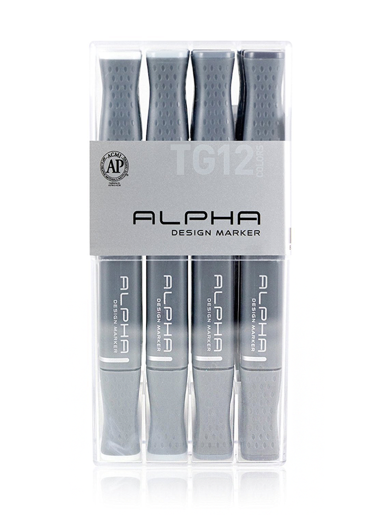 Marcadores Alpha Design Gris Toner Set 12 Colores-0