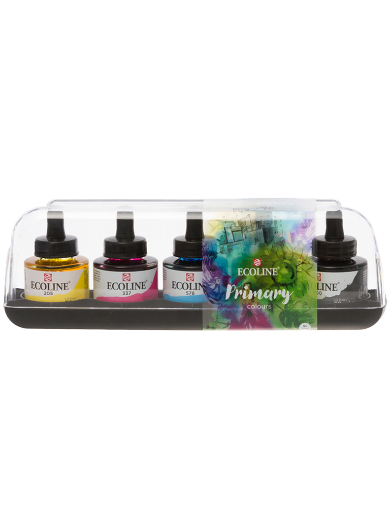 Acuarela Líquida Ecoline Con Gotero 5 Colores Primarios 30ml-0