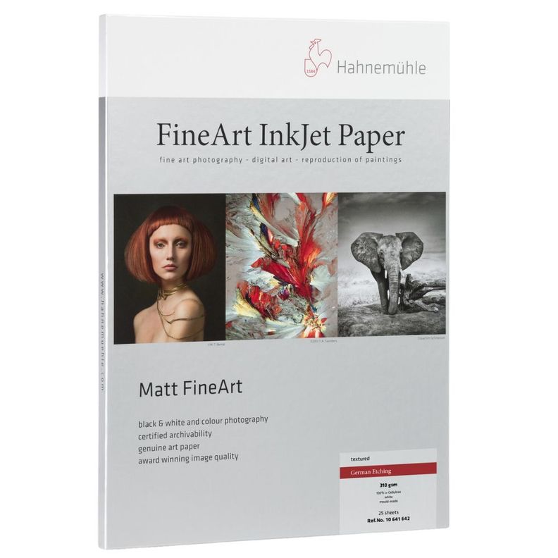 Papel Digital Hahnemuhle German Etching 310gr A3+ 25 Hojas-0