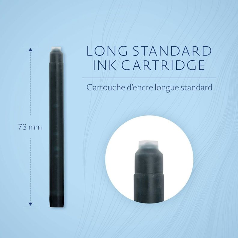 Cartucho De Tinta Para Pluma Estandar Waterman Negro x8-1