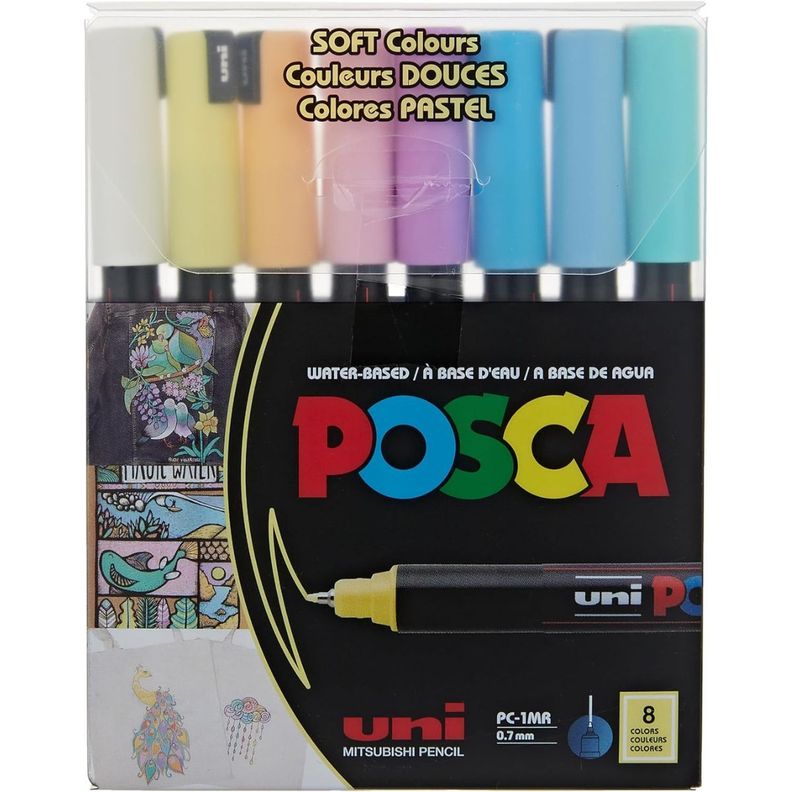 Marcadores Posca 1MR Set 8 Colores Pastel-0