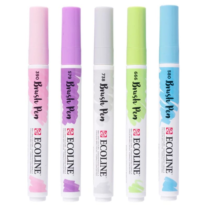 Marcadores Acuarela Ecoline Tonos Pasteles Set 5-0