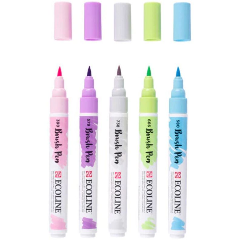 Marcadores Acuarela Ecoline Tonos Pasteles Set 5-1